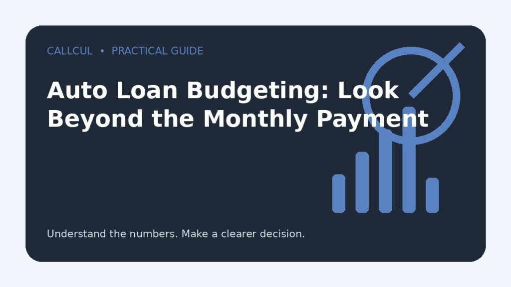 Auto Loan Budgeting: Look Beyond the Monthly Payment — Callcul guide