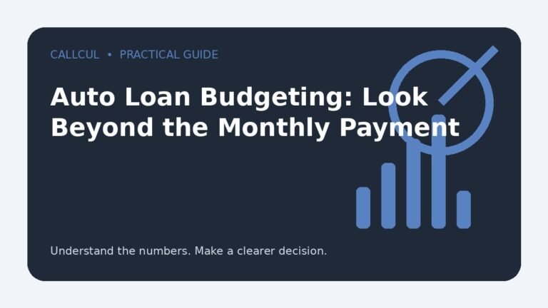 Auto Loan Budgeting: Look Beyond the Monthly Payment — Callcul guide