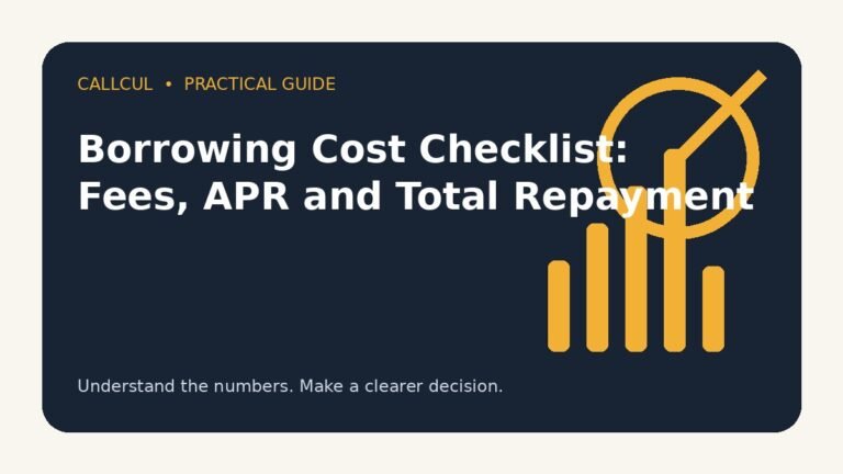 Borrowing Cost Checklist: Fees, APR and Total Repayment — Callcul guide