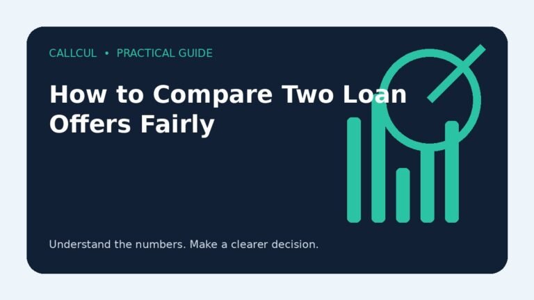 How to Compare Two Loan Offers Fairly — Callcul guide