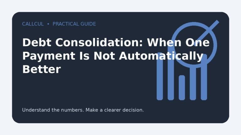 Debt Consolidation: When One Payment Is Not Automatically Better — Callcul guide