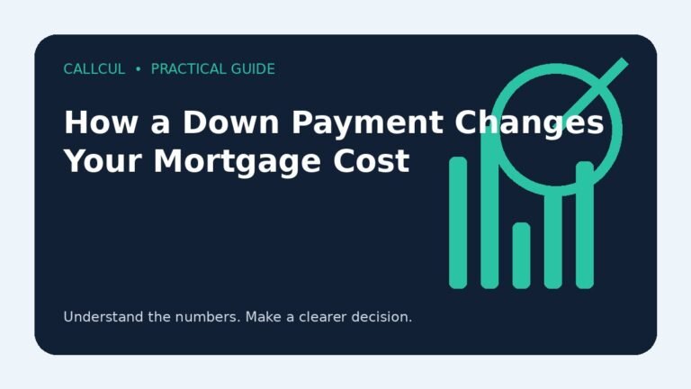 How a Down Payment Changes Your Mortgage Cost — Callcul guide