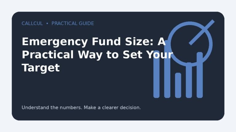 Emergency Fund Size: A Practical Way to Set Your Target — Callcul guide