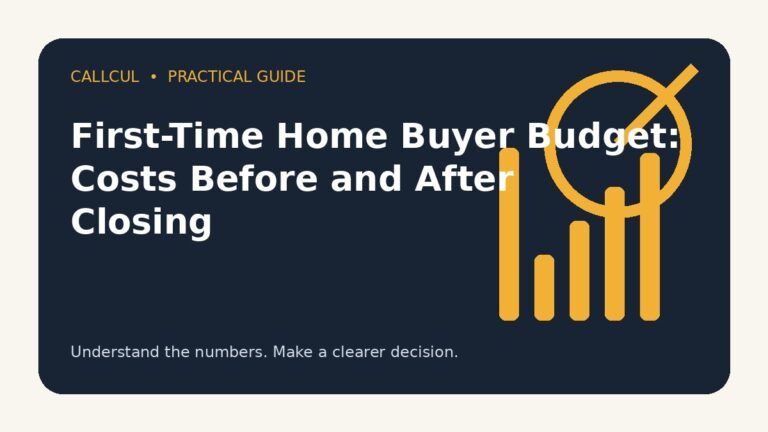 First-Time Home Buyer Budget: Costs Before and After Closing — Callcul guide