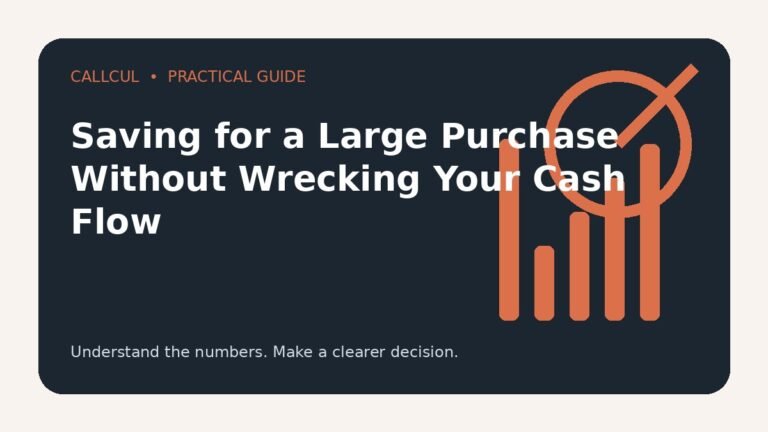 Saving for a Large Purchase Without Wrecking Your Cash Flow — Callcul guide