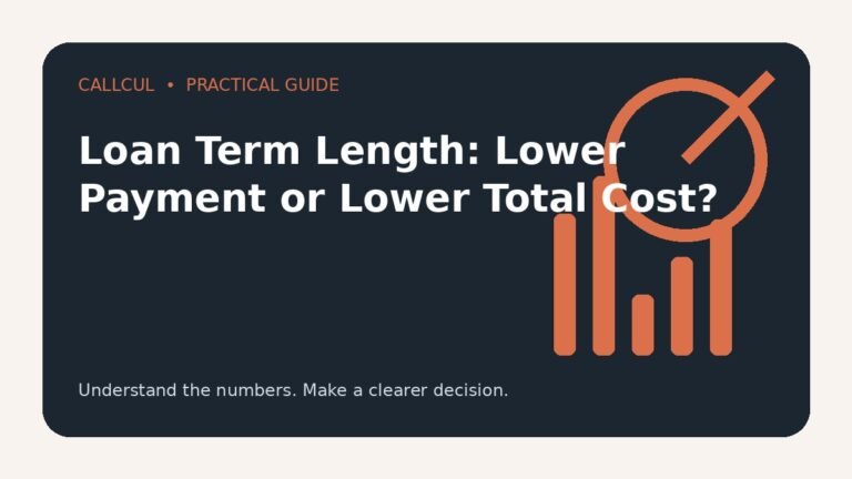 Loan Term Length: Lower Payment or Lower Total Cost? — Callcul guide