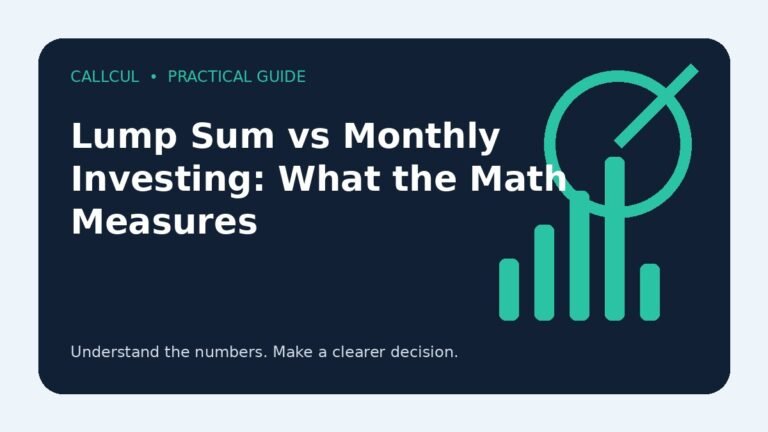 Lump Sum vs Monthly Investing: What the Math Measures — Callcul guide