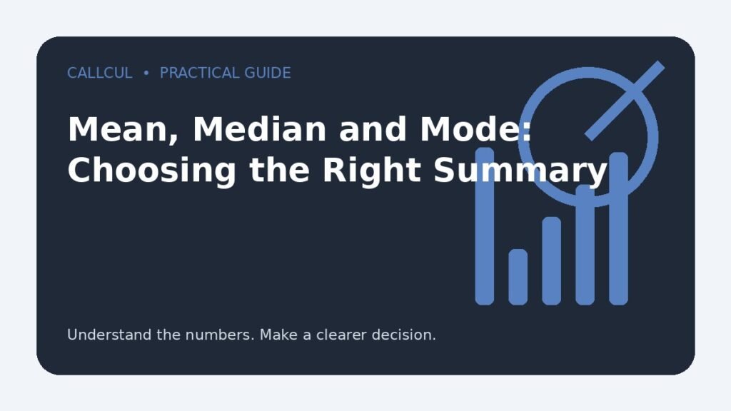 Mean, Median and Mode: Choosing the Right Summary — Callcul guide