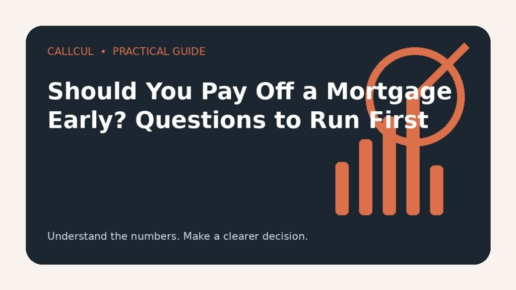 Should You Pay Off a Mortgage Early? Questions to Run First — Callcul guide