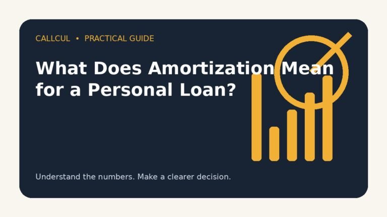 What Does Amortization Mean for a Personal Loan? — Callcul guide
