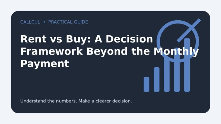 Rent vs Buy: A Decision Framework Beyond the Monthly Payment — Callcul guide