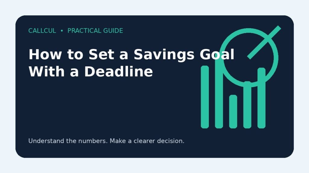 How to Set a Savings Goal With a Deadline — Callcul guide