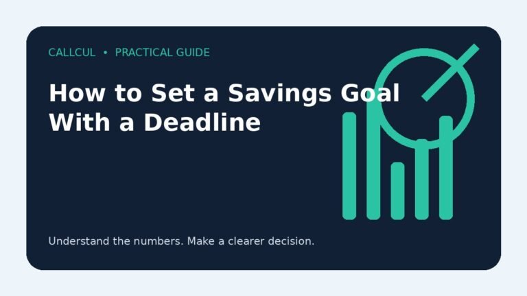 How to Set a Savings Goal With a Deadline — Callcul guide