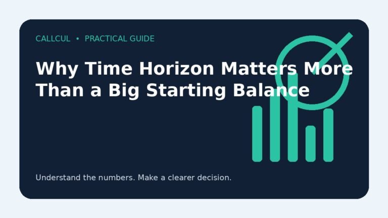 Why Time Horizon Matters More Than a Big Starting Balance — Callcul guide