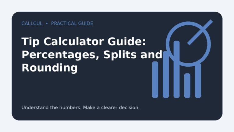 Tip Calculator Guide: Percentages, Splits and Rounding — Callcul guide