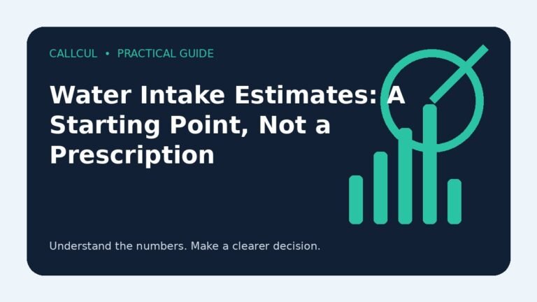 Water Intake Estimates: A Starting Point, Not a Prescription — Callcul guide